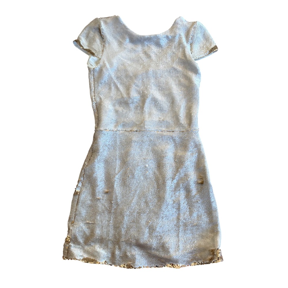 Maje Elisee Sequin Mini Dress Champagne Gold Silver Size 36 Small Cocktail Party